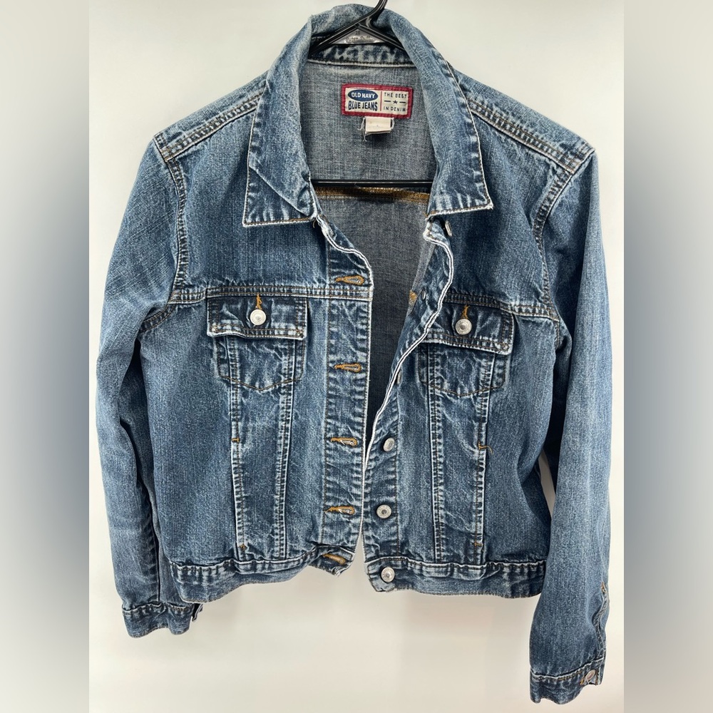 Old Navy VTG 90’s Y2K‎ Blue Jean The Best In  Trucker Jacket Womens Lg Med